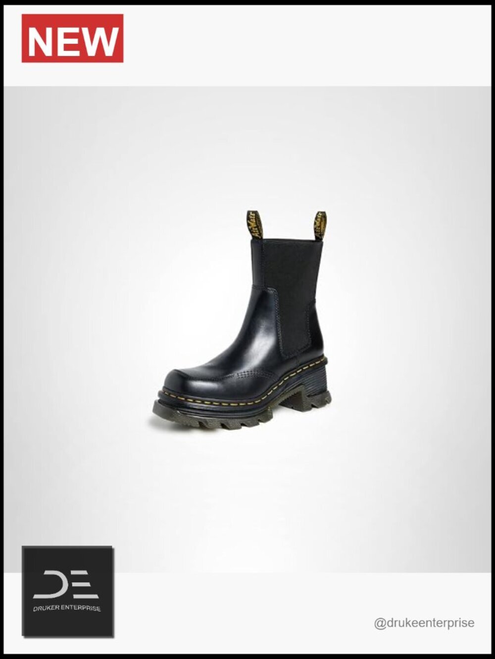 Unisex Corran Chelsea Boots Ankle Bootie, Leather, Goodyear Welt, Block Heel